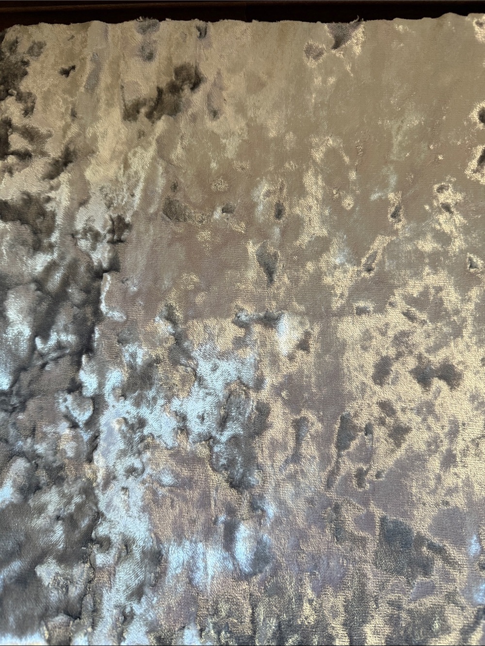 1.5 Yards of Silver Crushed Velvet Fabric